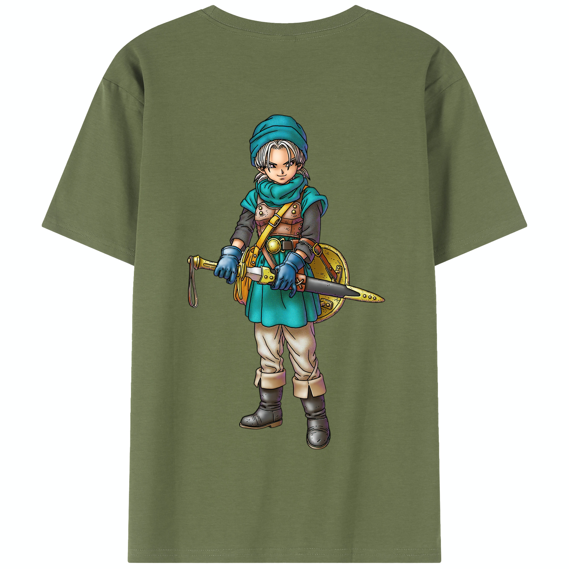 （画像用） ドラゴンクエスト Doragon Kuesuto Dragon Quest 綿100％半袖Tシャツ（背面プリント）